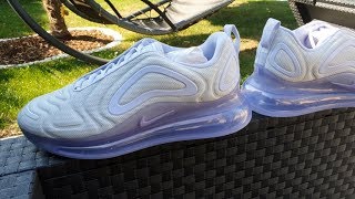 UNBOXING NIKE AIR MAX 720  Chaussure femme blanc  violet [upl. by Akirehc]