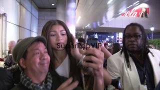 Zendaya greets fans while arriving at the Ritz Carlton af [upl. by Heigho]