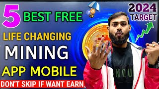 Top 5 Best Mobile Mining App 2024 Launching 🤩 Mining App Se Paise Kamaye  Best Crypto Mining App [upl. by Nagol59]