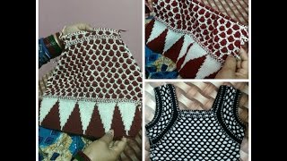 Knitting Blouse for Ladies in Hindi Half sleeves designer sweater  how to knit woolen blouse part4 [upl. by Aillil]