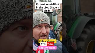 protest zemědělců Praha před úřadem vlady 73 [upl. by Aizat]