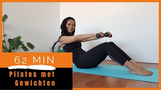 Pilates oefeningen  Full Body Training met gewichten 62 min Strongbody [upl. by Gean]