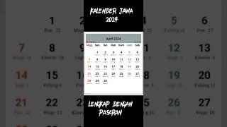 Kalender Jawa 2024 Lengkap Dengan Pasaran [upl. by Derfniw]