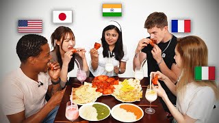 People Try INDIAN FOOD For The First Time Tandoori Lassi Curry ASMR MUKBANG [upl. by Rehttam160]