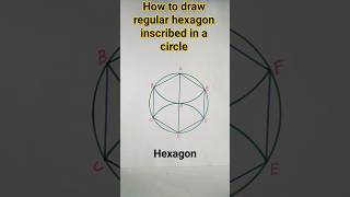 how to draw regular hexagon inscribed in a circle  hexagonshortsytshortsviraltrendingshorts [upl. by Ttocs]