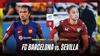 Barcelona vs Sevilla  Liga F 202324 Matchday 7 Full Match [upl. by Pejsach446]