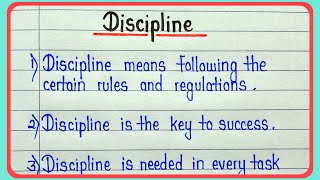 10 lines on discipline in english  Discipline essay 10 lines [upl. by Greyso]