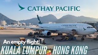 An Empty A330  Cathay Pacific Economy Class  A330300  Kuala Lumpur  Hong Kong  Trip Report [upl. by Prent105]