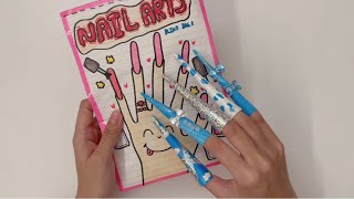 💸paperdiy💸 Self Paper Nail arts tutorial 종이 네일아트 튜토리얼 Asmr [upl. by Alver491]