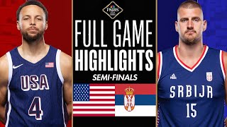 USA vs SERBIA FULL GAME Highlights  Aug 8 2024  Olympic Men’s Basketball Semifinals  NBA 2K24 [upl. by Alleahcim]