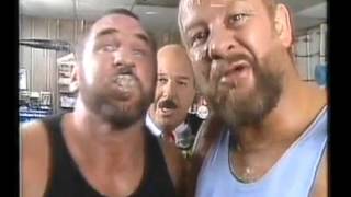 Bushwhackers arrive WWF 1989 [upl. by Cohbert]