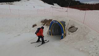 WHAT HAPPENS NEXT Fun LOurs Des Pres slope  MEGEVE ski resort  Feb 2024 [upl. by Nannarb463]