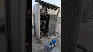 DAIKIN VRV IV CHANGING COMPRESSOR vacuum procedure [upl. by Ydospahr]