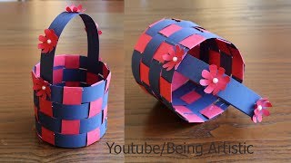 How To Make A Paper Basket  DIY Basket Paper Craft [upl. by Rukna]