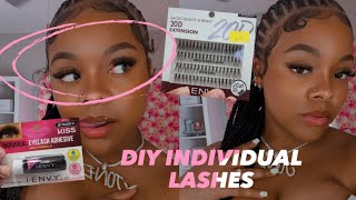 DIY Individual EYELASH EXTENSIONS  at home  💗  HIGHLY REQUESTED [upl. by Er]