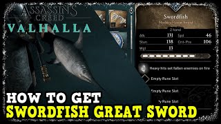 How to Get Swordfish Great Sword in Assassins Creed Valhalla All Fishing Hut Deliveries [upl. by Benson85]