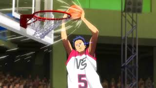 Aomine scores behind the backboard after Kurokos pass Kuroko no BasketLast Game 1080p [upl. by Ainit649]