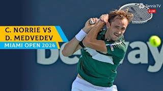 Cameron Norrie vs Daniil Medvedev MIAMI OPEN 2024  TENNIS LIVE 🔴 [upl. by Canice74]