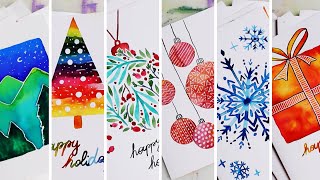 Simple Christmas Card Ideas for Beginners 🎄 [upl. by Nnylrahc]