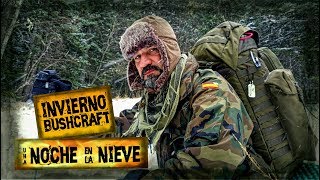 Vivac de una Noche en Nieve  Bushcraft Invernal en Español  Winter Bushcraft [upl. by Mahtal]