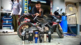 Pulsar 200RS exhaust change  Best exhaust for pulsar 200RS 🔥 [upl. by Anallese]