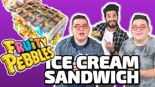 Fruity Pebbles Ice Cream Sandwich w The Potash Twins [upl. by Giselbert]