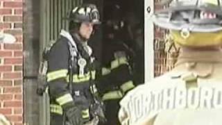 Front Wall Collapse Firefighter Close Call Video [upl. by Nnaarat]