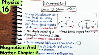 16 Diamagnetism Cause of Diamagnetism magnetism and matter class 12 Physics Cbse physics neet [upl. by Haelam]