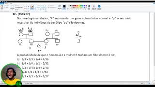 Questão de Genética  Heredograma ESCS DF 2 [upl. by Arden]