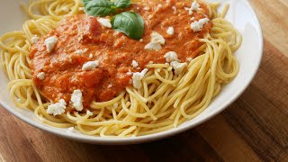 Spaghetti mit Tomaten Feta Sauce Rezept  Spaghetti with Tomato Feta Sauce Recipe  ENG SUBS [upl. by Loredo]