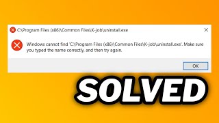 FIXED Windows cant find uninstallexein windows 1011 [upl. by Yotal]