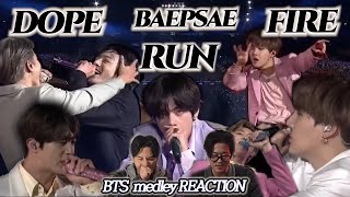 BTS DOPE​ X​ BAEPSAE​ X FIRE X RUN​ LIVE  Medley full reaction  한번이라도 좋으니 가보고싶다😭 ENGSPAPORJPN [upl. by Aicissej]