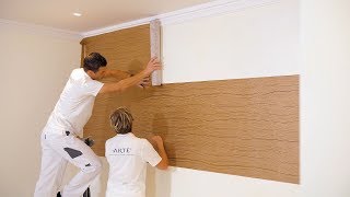 Horizontal wallpaper installation [upl. by Atiuqihs656]