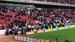 Leeds fans fight Barnsley fans at Oakwell 15919 [upl. by Esiuqram739]