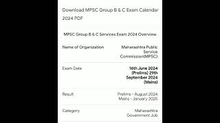 mpsc exam date 2024 [upl. by Nessej736]