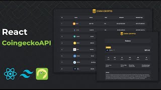 Build a Cryptocurrency App with React amp Tailwind amp React Router DOM  CoingeckoAPI [upl. by Ber128]