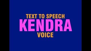 Text to Speech Voice KENDRA VOICE from Ivona ☺ DOWNLOAD LINK BELOW [upl. by Cati]