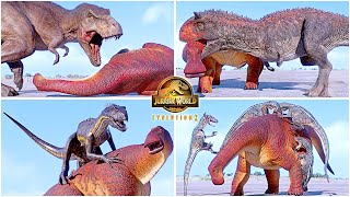 Nigersaurus Hunting Animations of All Carnivorous Dinosaurs 🦖 Jurassic World Evolution 2 [upl. by Sion]