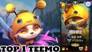 Wild Rift Top 1 Teemo Beemo Skin Gameplay Rank Challenger [upl. by Akimaj]