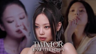 SLOWMO Twixtor Jennie photoshoot ELLE KOREA 젠득이 인간 샤넬은 이모지로🥟🖤🙏 제니의 이모지 인터뷰 blackpink clips HD [upl. by Ahsikel]