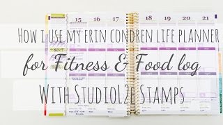 Erin Condren Life Planner For Fitness amp Food Log Using Studiol2e Stamps [upl. by Ialohcin]