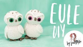 Schnee Eule häkeln 🦉 Do it Yourself Waldbewohner Amigurumi by justMiko [upl. by Nywroc543]