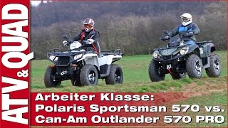 Arbeiter Klasse Vergleichstest Polaris Sportsman 570 kontra CanAm Outlander L 570 [upl. by Nhguav384]