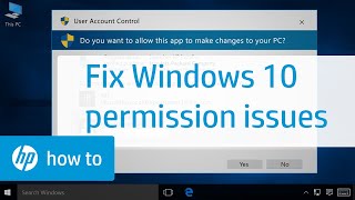 Resolving Permission Issues When Installing Software in Windows 10  HP Computers  HP Support [upl. by Fechter]