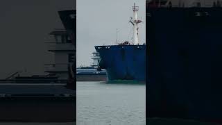 Bulk carrier passing a towboat vessel foryou automobile vessel oiltanker ship viralvideo [upl. by Dennis]