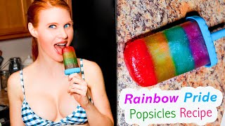 Happy Pride Month🏳️‍🌈 Rainbow Popsicles Recipe [upl. by Sapphera]