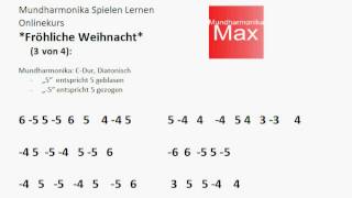 Mundharmonika Spielen Lernen 3 von 4  Onlinekurs Weihnachtslied quotFröhliche Weihnachtquot [upl. by Ilatan131]