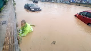 Street Drain Heroes Unclogging and Fixing Flooding Drains [upl. by Seldon]