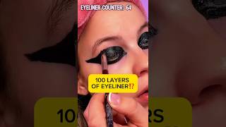 100 LAYERS OF EYELINER CHALLENGE‼️ stained for life [upl. by Eeliab]