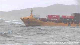 Container Ship OPDR CADIZ leaving A Coruña [upl. by Adlev161]